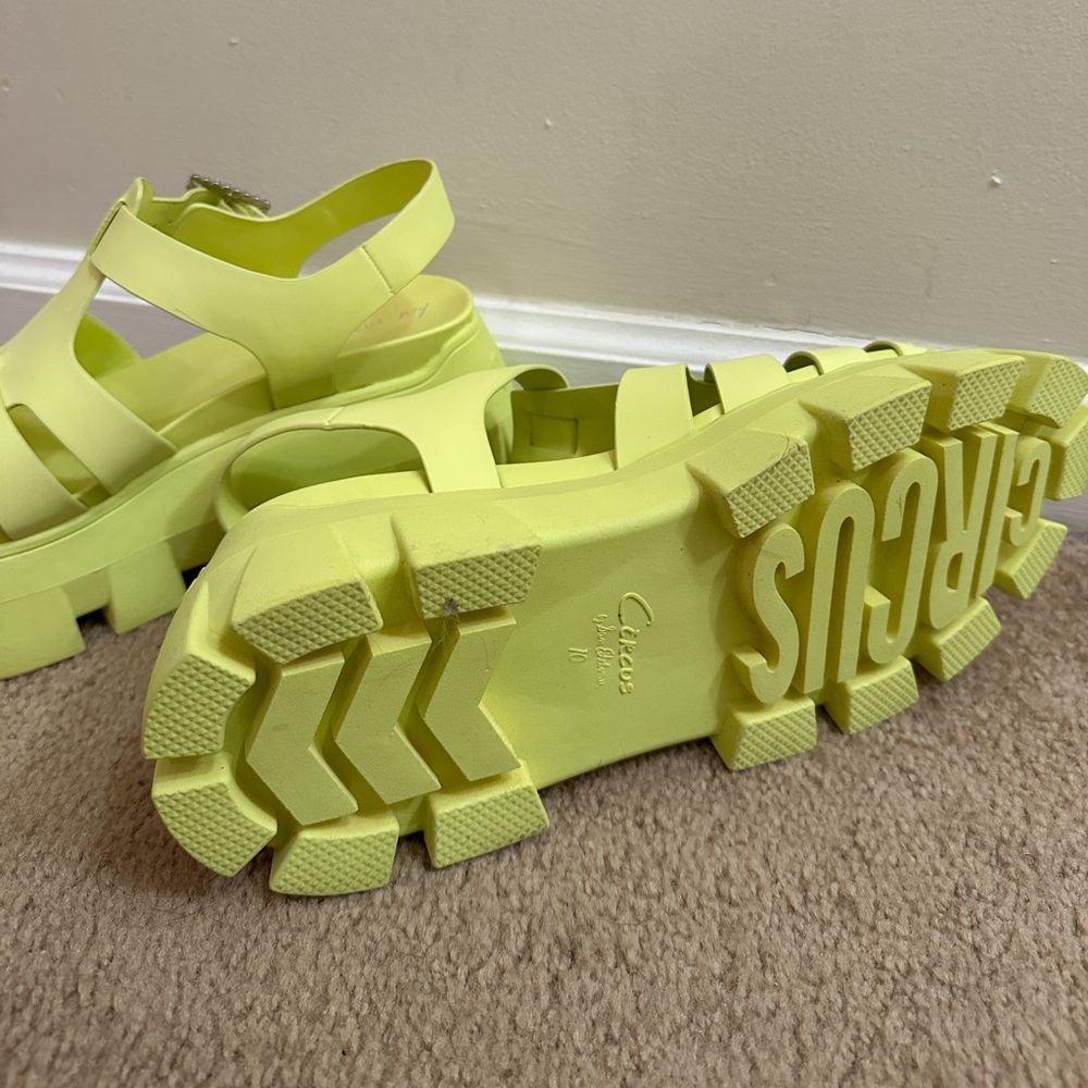 Women’s Circus NY by Sam Edelman Yellow Alyson Platform Sandals Shoes US Size 10 - Picture 15 of 16